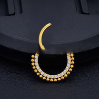 Titanium Alloy Nose Ring Inlaid Half Circle Seamless Piercing Earrings