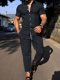 Short-sleeve Shirt And Trousers Casual Summer Set