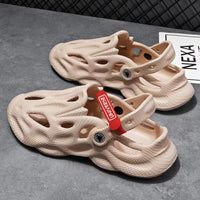 Coconut Slippers Couple Summer Dual-use Closed Toe Beach Hole Shoes