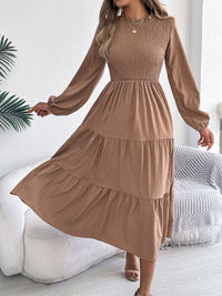 Long-sleeve Slim-fit Maxi Dress Womens Clothing