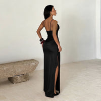 Summer Strap Textured Split Dress Women