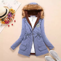 Autumn And Winter New Women's Plus Size Thickened Calibration Long-sleeved Hooded Lamb Wool Cotton-padded Jacket