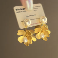 Freshwater Pearl Flower Earrings For Women
