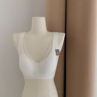 Women's Push Up Adjustable Wireless Lace Bra With Shoulder Straps