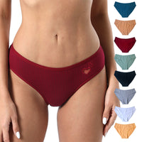 Women's Cotton Underwear Mid-waist Heart-shaped Briefs