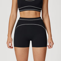 Contrast Color High Waist Outdoor Running Workout Shorts