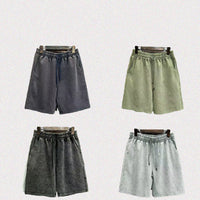 Men's Solid Color Distressed Shorts Loose Casual