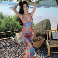Fashionable Printed Strap Dress For Women