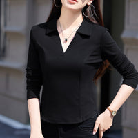 Womens Stylish Slimming Cotton Long-Sleeve T-Shirt