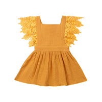 Summer Girls' Lace Solid Color Strap Suspender Skirt