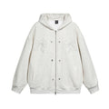 Two-way Zipper Solid Color Hooded Sweater