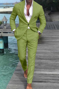 Men's Solid Color Casual Fashion Suit Pants Suit