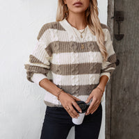 Retro Loose Round Neck Twisted Sweater Top