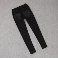 Stitching Stretch Pencil Women's Leather Pants