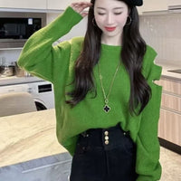 Solid Color Age-reducing Versatile Loose Sweater