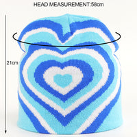 Color Matching Rainbow Love Knitted Hat Printed Pullover Fashion Woolen Hat