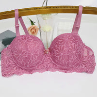 Women's Half Cup Lace Steel Ring Gathering Underwear