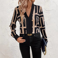 Spring And Summer Geometric Pattern Black Women's Top