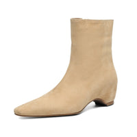 Womens Stylish Ankle Boots With Built-in Height Lift Side Zipper And Cozy Fleece Lining
