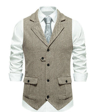 European Single Breasted Retro Vest Men