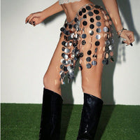 Skirt Geometric Hand Stitching Sequin Skirt
