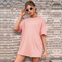 Women's Round-neck Solid-color Short-sleeve Top