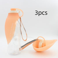 Portable Pet Water Dispenser Feeder Leak Proof With Drinking Cup Dish Bowl Dog Water Bottle
