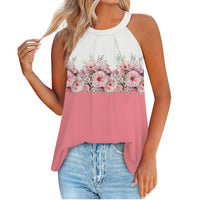 Summer New F Retro Creative Chic Floral 3D Printed Women's Casual Sleeveless Crew Neck Tank Top