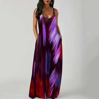 Adjustable-strap Printed Dress With Patch Pockets