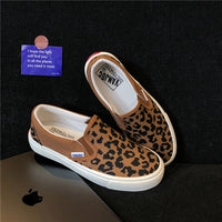 Summer Versatile Slip-on Leopard Print Canvas Shoes For Women