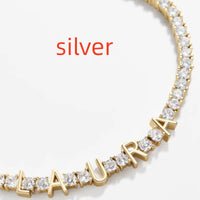 Customized Stainless Steel Letter Name Zirconium Tennis Bracelet