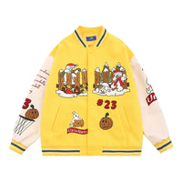 Machine Embroidery Autumn And Winter Menswear Fashion Brand American Stitching PU Leather Sleeve Coat