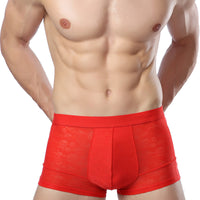 Men's Ice Silk Breathable Hollow Ultra-thin Sexy Boxer Briefs
