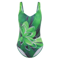New European And American One-piece Swimsuit Women's Printed Conservative Strap Slim Beach Photograph Cross-border Swimsuit