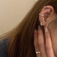 Silver Personalized Loving Heart Zircon Minimalist Ear Clip