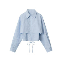 European And American Fake Two Pieces Shirts Women's Loose Preppy Style Stylish Shirt
