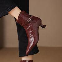 Womens French-style Pointed-toe Stiletto Ankle Boots