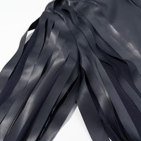 Stylish And Sophisticated Faux-leather Jacket With Tassels