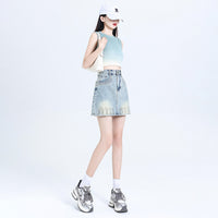 High Waist Summer New Denim Blue Skirt Women's Slimming
