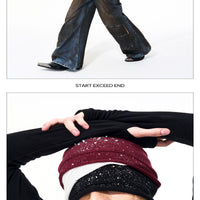 High-end Rhinestone Glitter Knitted Warm Woolen Hat