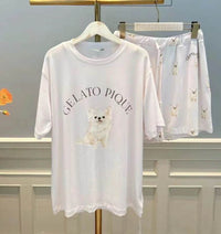 New Cute Dog Pajamas For Women Summer Suit