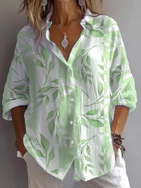 Spring Bestseller Women's Solid Color Linen Long Sleeve Casual Shirt
