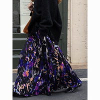 Vintage Crumpled Design Sense Niche Floral Skirt