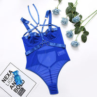 Multi-Color Mesh Breathable Three-point Lace-up Sexy Jumpsuit For Women