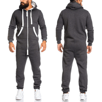 Men's Casual Hooded Zip Home One Piece Suit