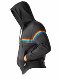 Men's Fashion Rainbow Zipper Hoodie