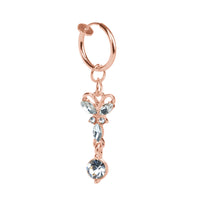 Heart-shaped Zircon Ring Without Perforation Body Piercing Jewelry Titanium Steel Inlaid Pearl Navel Nail