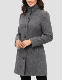 Womens Autumn Winter New Arrival Fashionable Casual Stand-Up Collar Coat