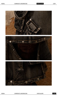 3-in-1 Detachable Denim Suspender Skirt