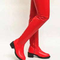 European And American Style Fashion Personality Over-the-knee Stretch Low Heel Chunky Heel Women's Boots